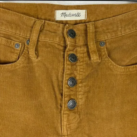 Madewell Cali Demi-Boot Jeans: Corduroy Edition Size 24 in Burnished Cedar - Picture 7 of 14